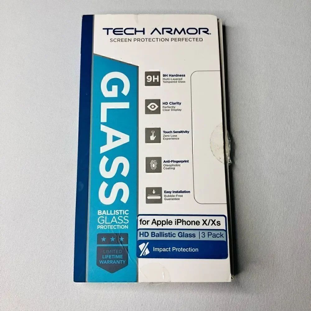 Tech Armor Glass Screen Protector HD Ballastic Glass For Iphone X/XS